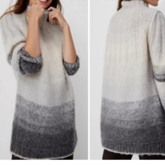 by Anthropologie Perri Alpaca/Wool Blend Funnel Neck Ombre Sweater - Size Small - Picture 1 of 10